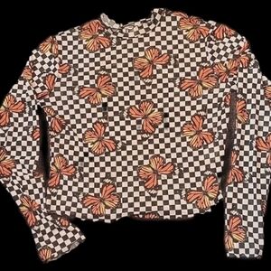 EUC Mesh long sleeve cropped shirt